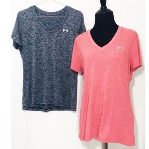 2 for 1! Under Armour UA Tech V-Neck Tees Size M
